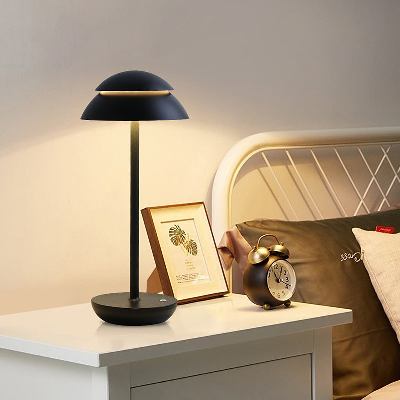 Contemporary White Mushroom LED Table Lamp for Bedroom & Living Room