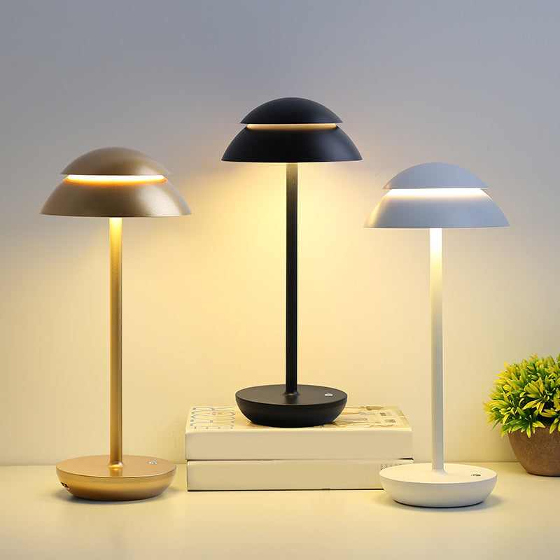 Contemporary White Mushroom LED Table Lamp for Bedroom & Living Room