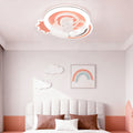 Elegant Pink and White LED Dimmable Ceiling Fan Light for Bedrooms
