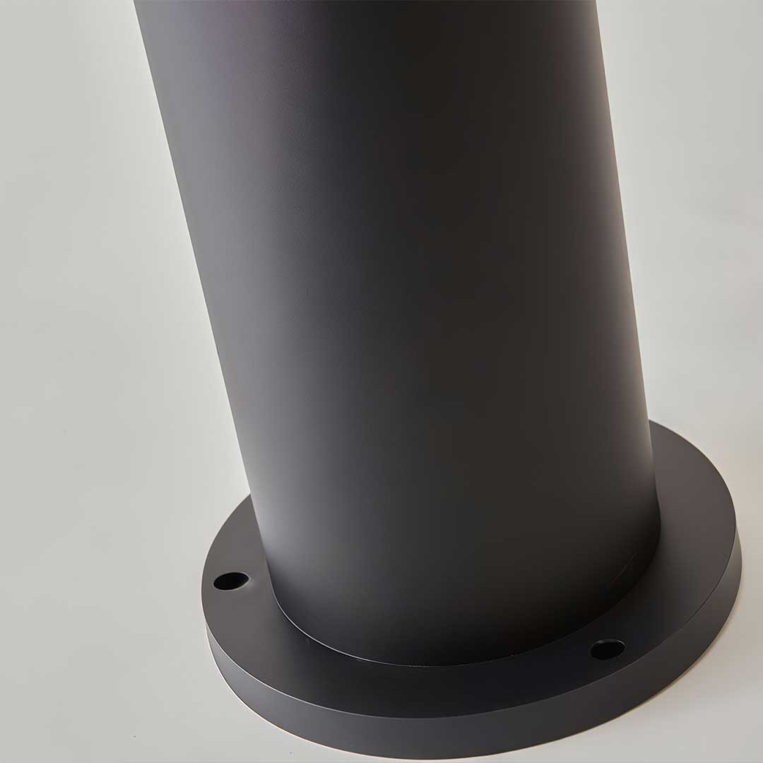 Modern Round Black LED Bollard Light Fixture for Outdoor Pathways