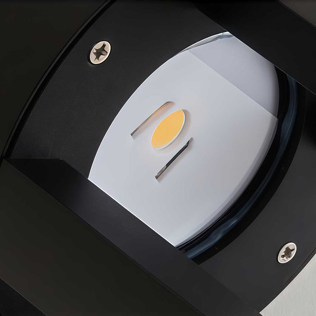 Modern Round Black LED Bollard Light Fixture for Outdoor Pathways