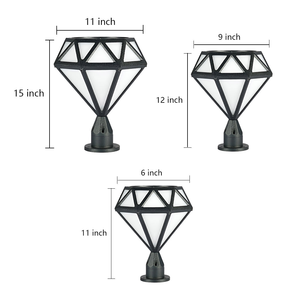 Stylish Diamond-Shaped LED Waterproof Outdoor Pillar Lights - Modern Design