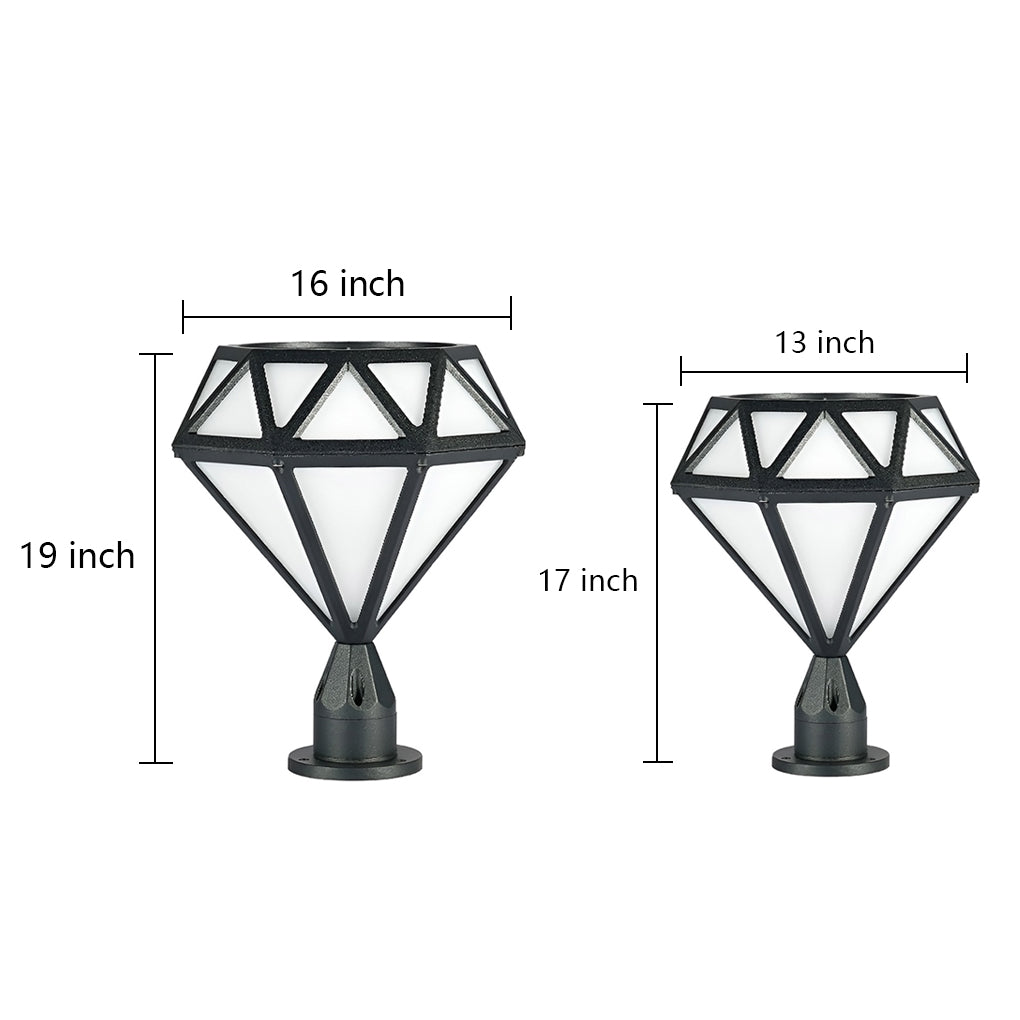 Stylish Diamond-Shaped LED Waterproof Outdoor Pillar Lights - Modern Design