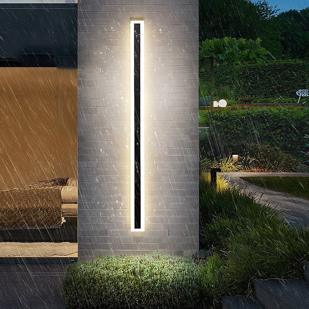 Modern Gray Acrylic Outdoor Linear Iron Wall Sconce for Patios