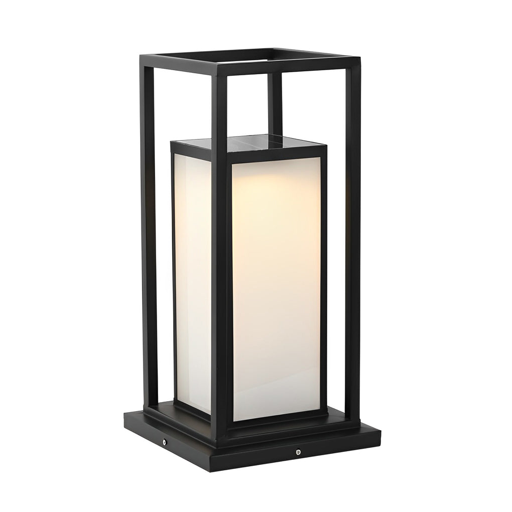 Black Waterproof LED Outdoor Wall Pillar Light for Modern Patios