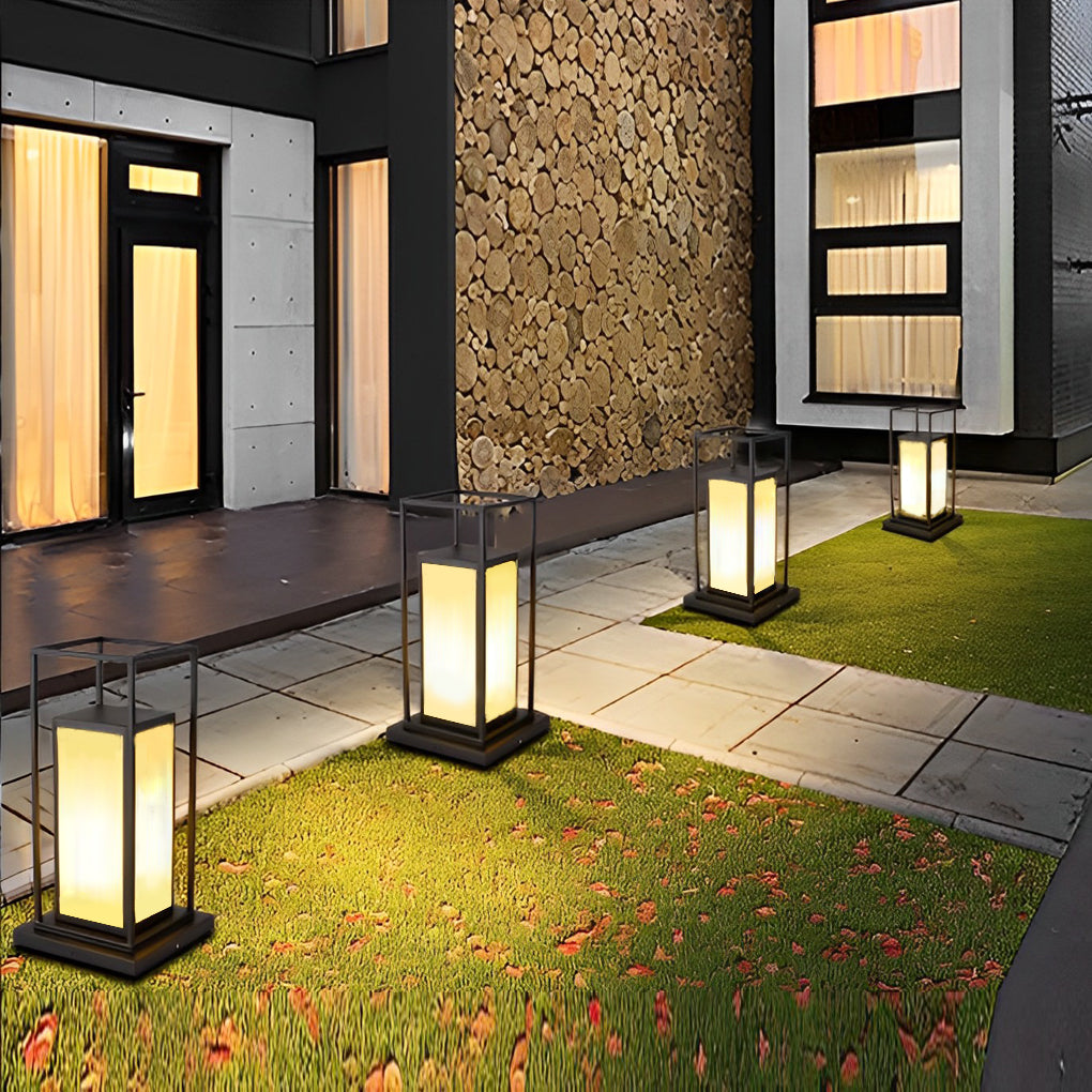 Black Waterproof LED Outdoor Wall Pillar Light for Modern Patios