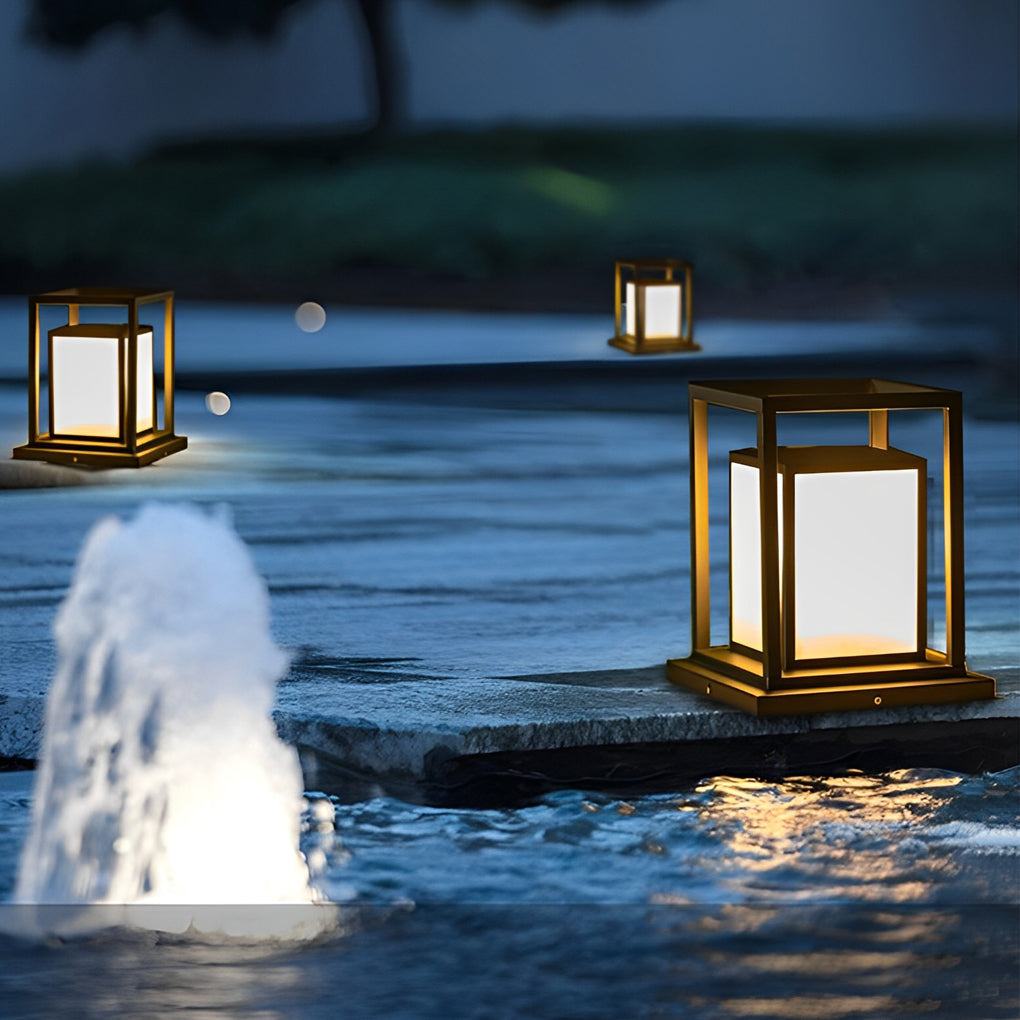 Black Waterproof LED Outdoor Wall Pillar Light for Modern Patios
