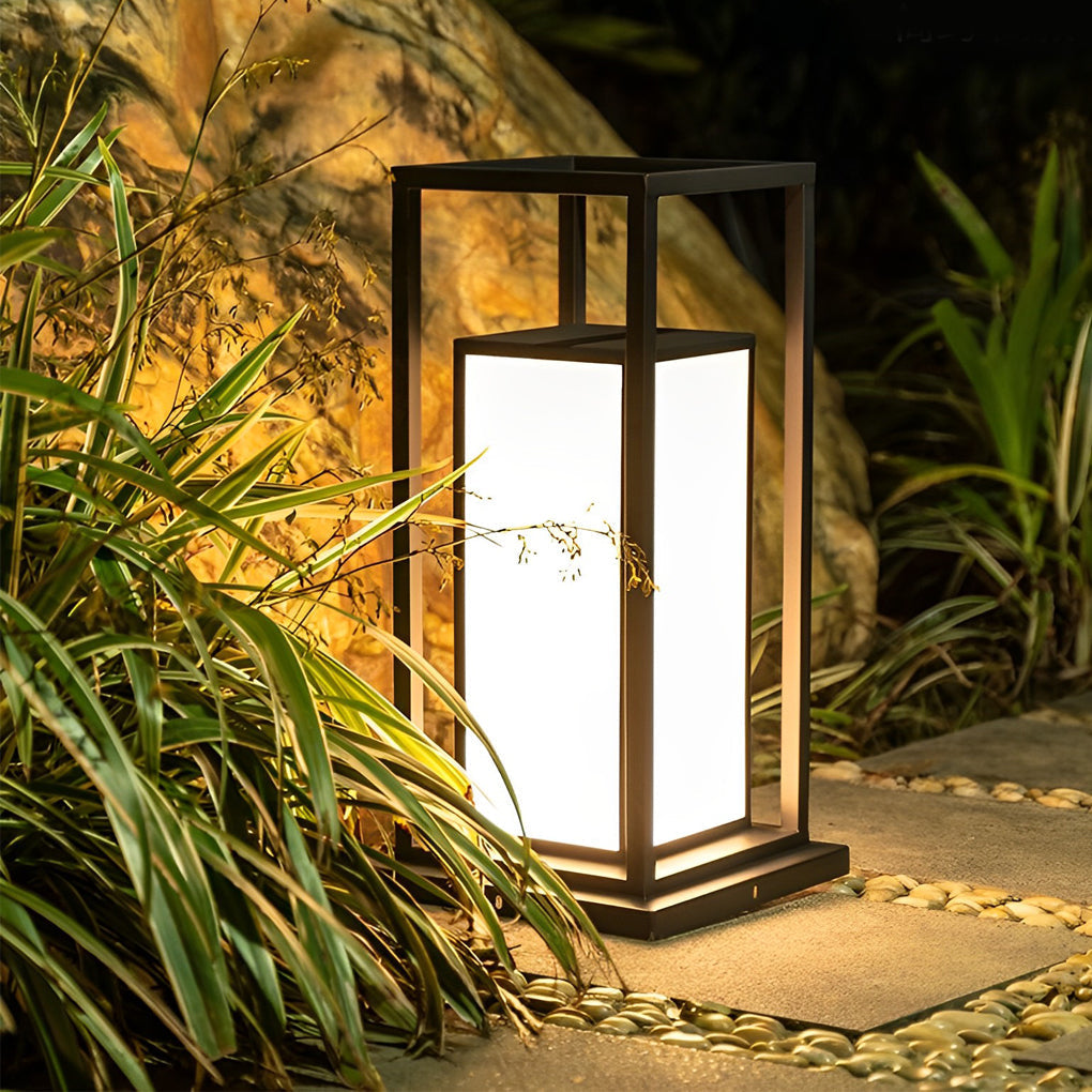 Black Waterproof LED Outdoor Wall Pillar Light for Modern Patios