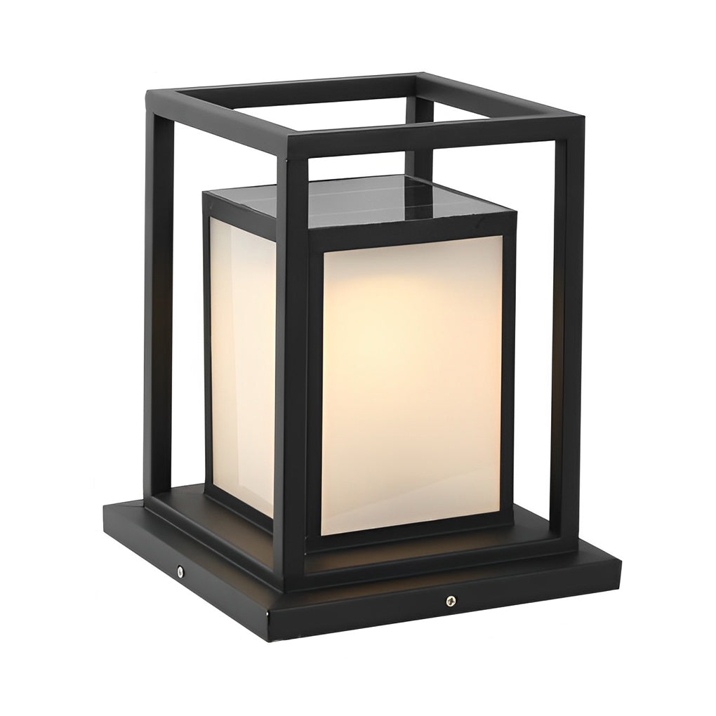 Black Waterproof LED Outdoor Wall Pillar Light for Modern Patios