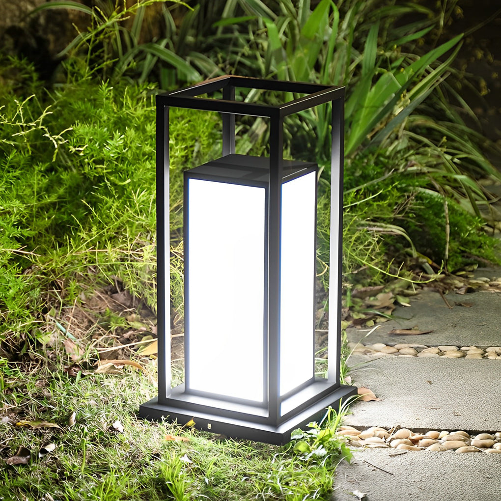 Black Waterproof LED Outdoor Wall Pillar Light for Modern Patios