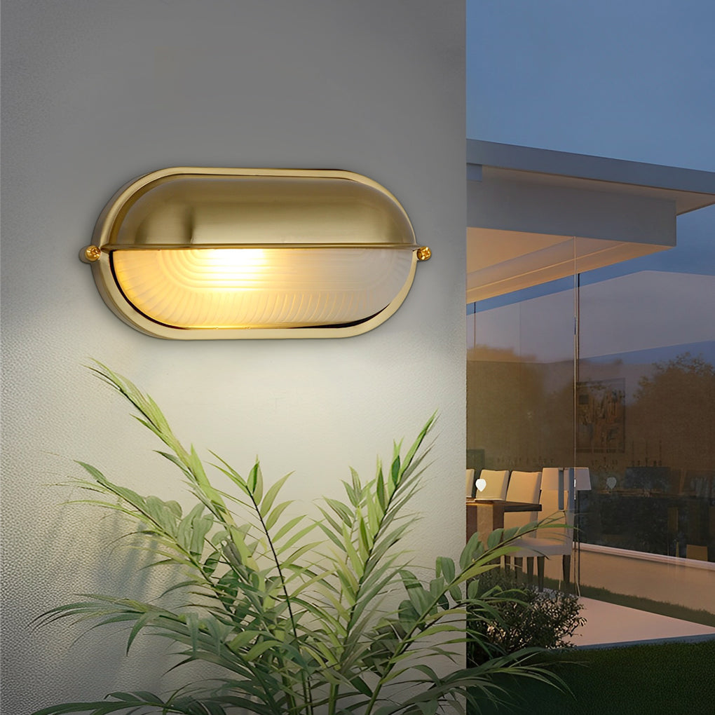 Vintage Black Waterproof Oval Bulkhead Light Fixture for Outdoor Spaces