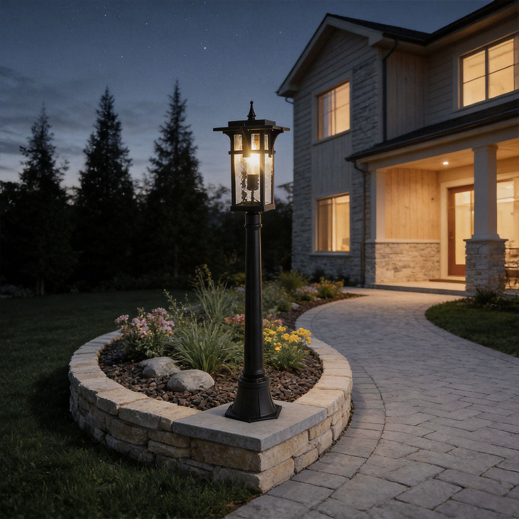 Sleek Black Metal Modern Path Light for Outdoor Landscape Garden Decor