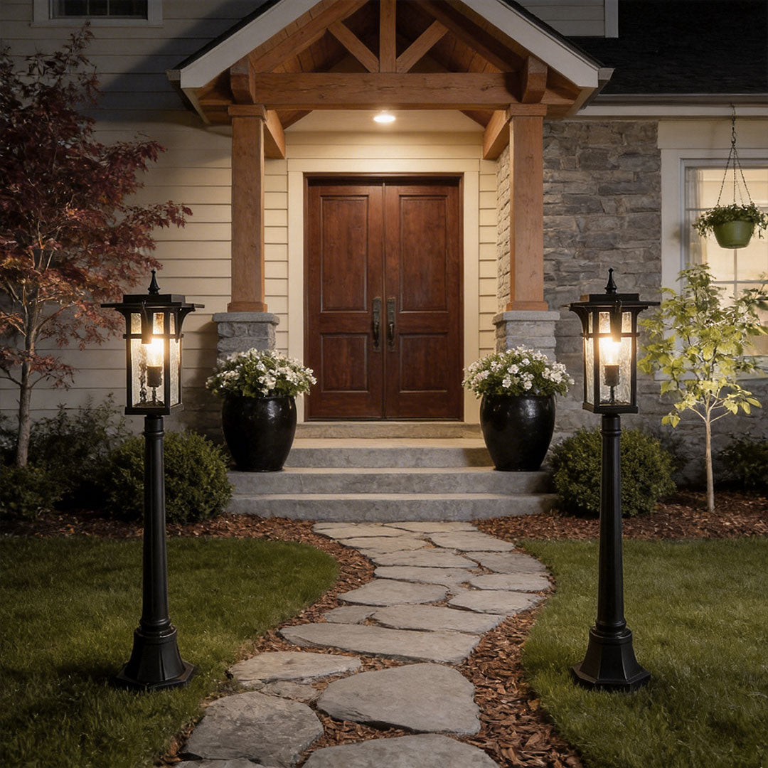 Sleek Black Metal Modern Path Light for Outdoor Landscape Garden Decor