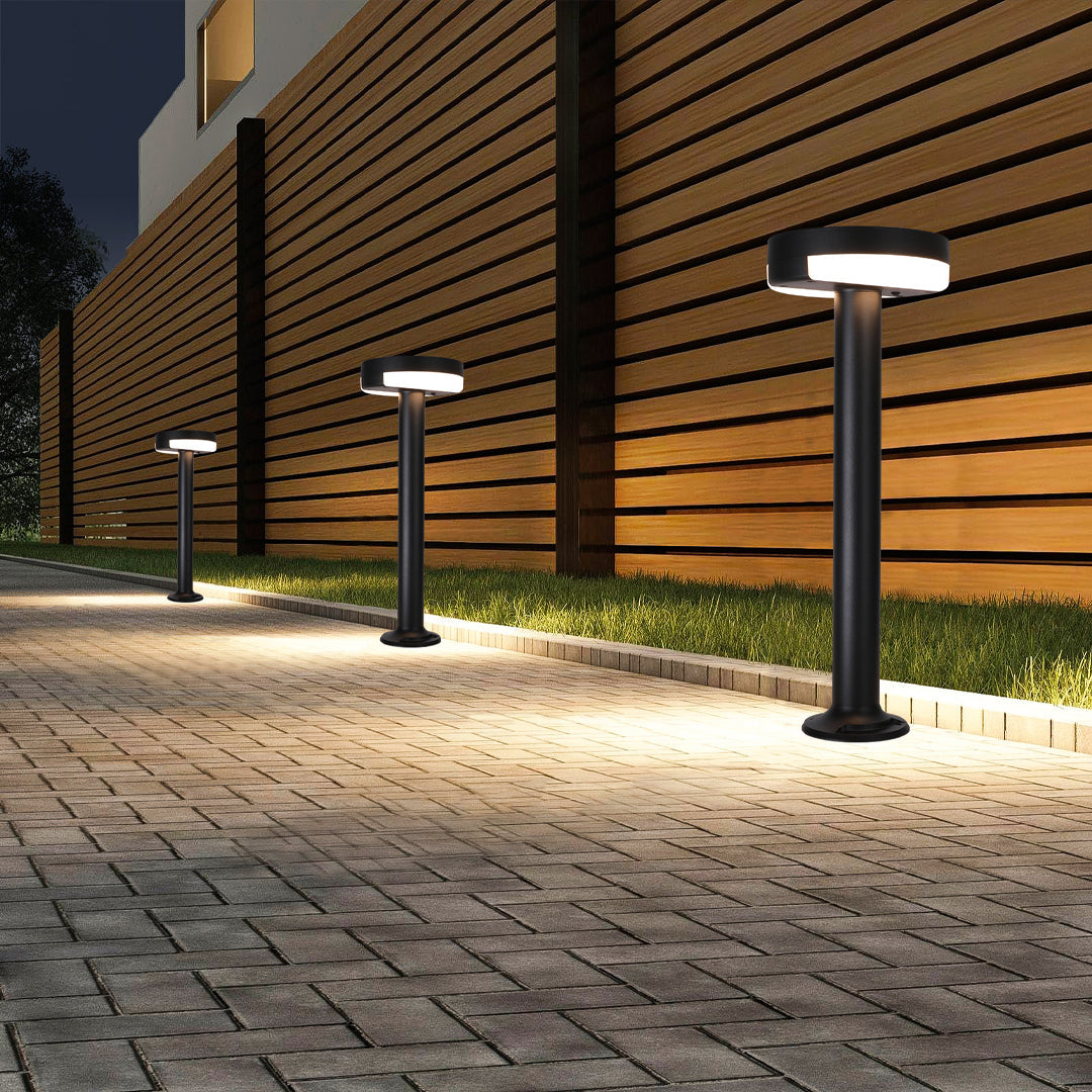 Contemporary Black Waterproof Metal Pathway Lights for Outdoor Gardens