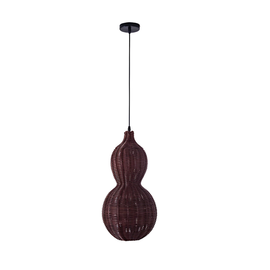 Bohemian Natural Rattan Gourd Pendant Light for Living Room Decor