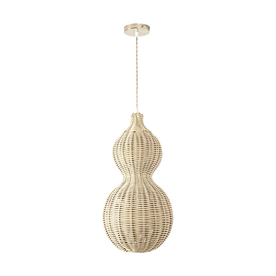 Bohemian Natural Rattan Gourd Pendant Light for Living Room Decor