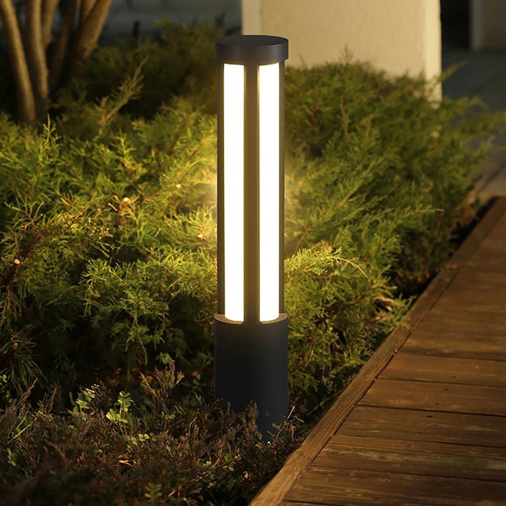 Modern White Cylindrical LED Bollard Lights for Outdoor Landscape Design