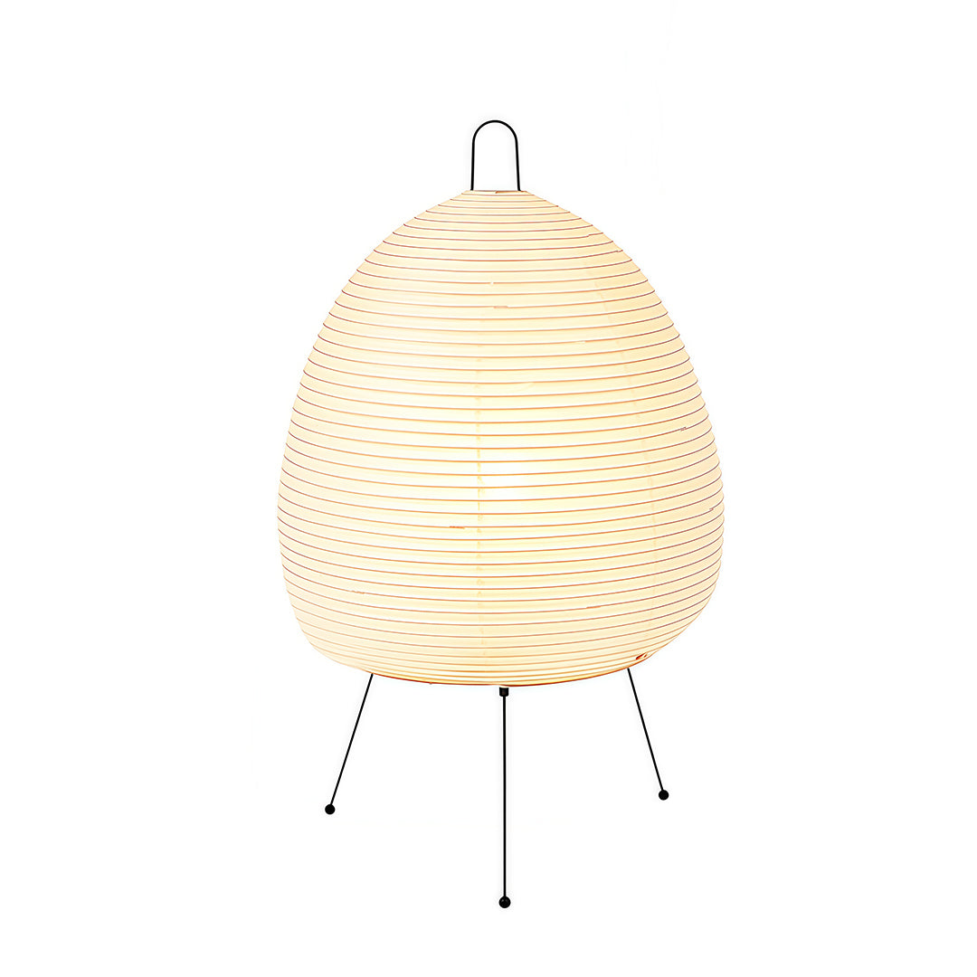 Minimalist White Rice Paper Table Lamp in Wabi-Sabi Style for Living Room