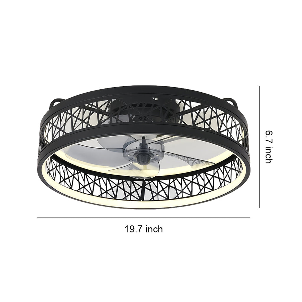 Ultra Thin Nordic Round Ceiling Fan with Light for Modern Living Rooms