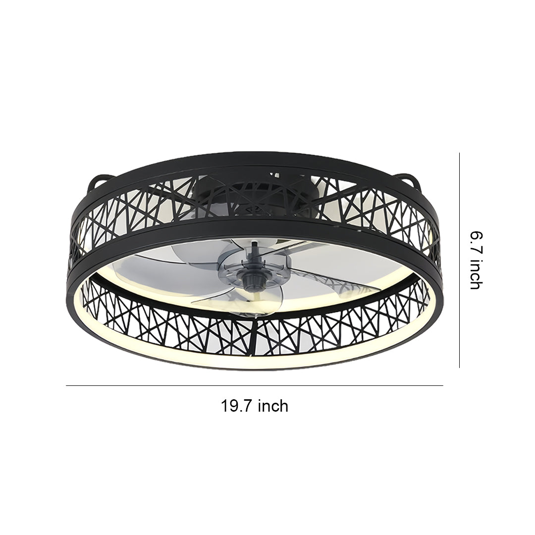 Ultra Thin Nordic Round Ceiling Fan with Light for Modern Living Rooms