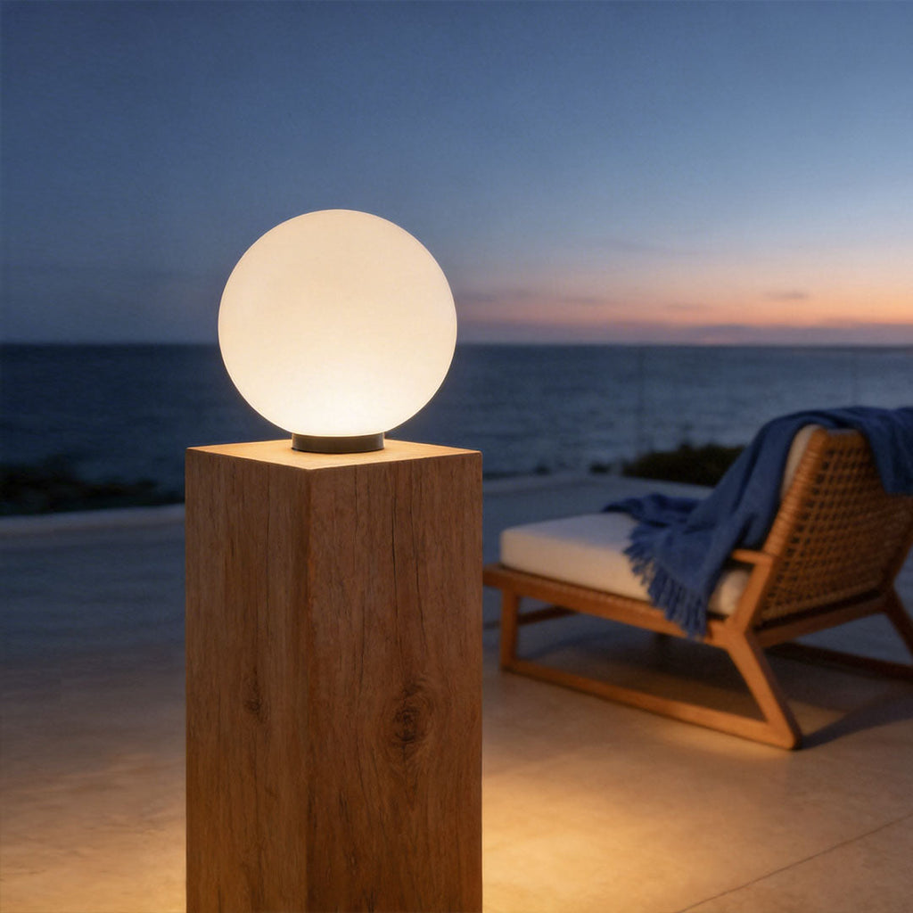 Waterproof Modern Acrylic Moon-Shaped Round Landscape Light Fixture