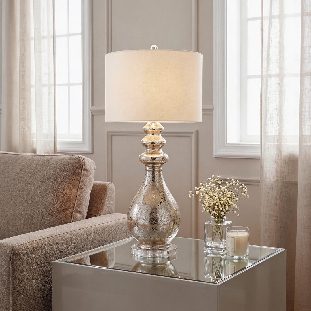 Sleek Polished Silver Table Lamp for Contemporary Home Office Decor