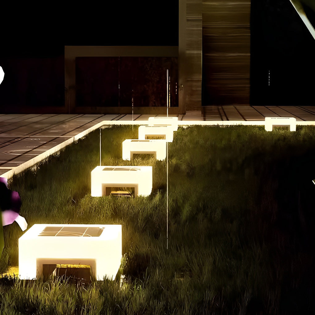 Square Minimalist Waterproof LED Landscape Lights for Front Lawn Decoration