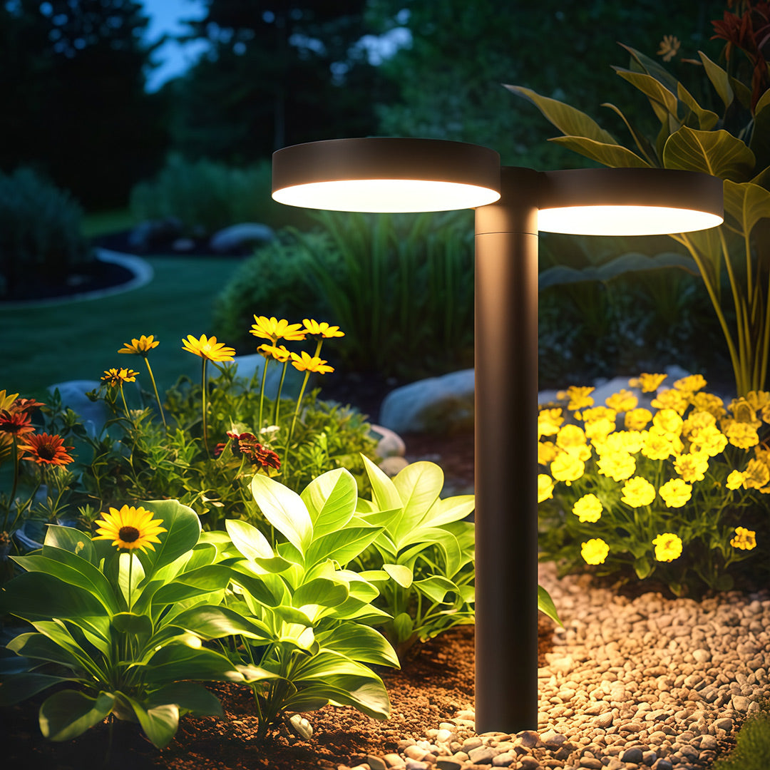 Sleek Black Waterproof Solar Path Lights for Outdoor Landscape Decor