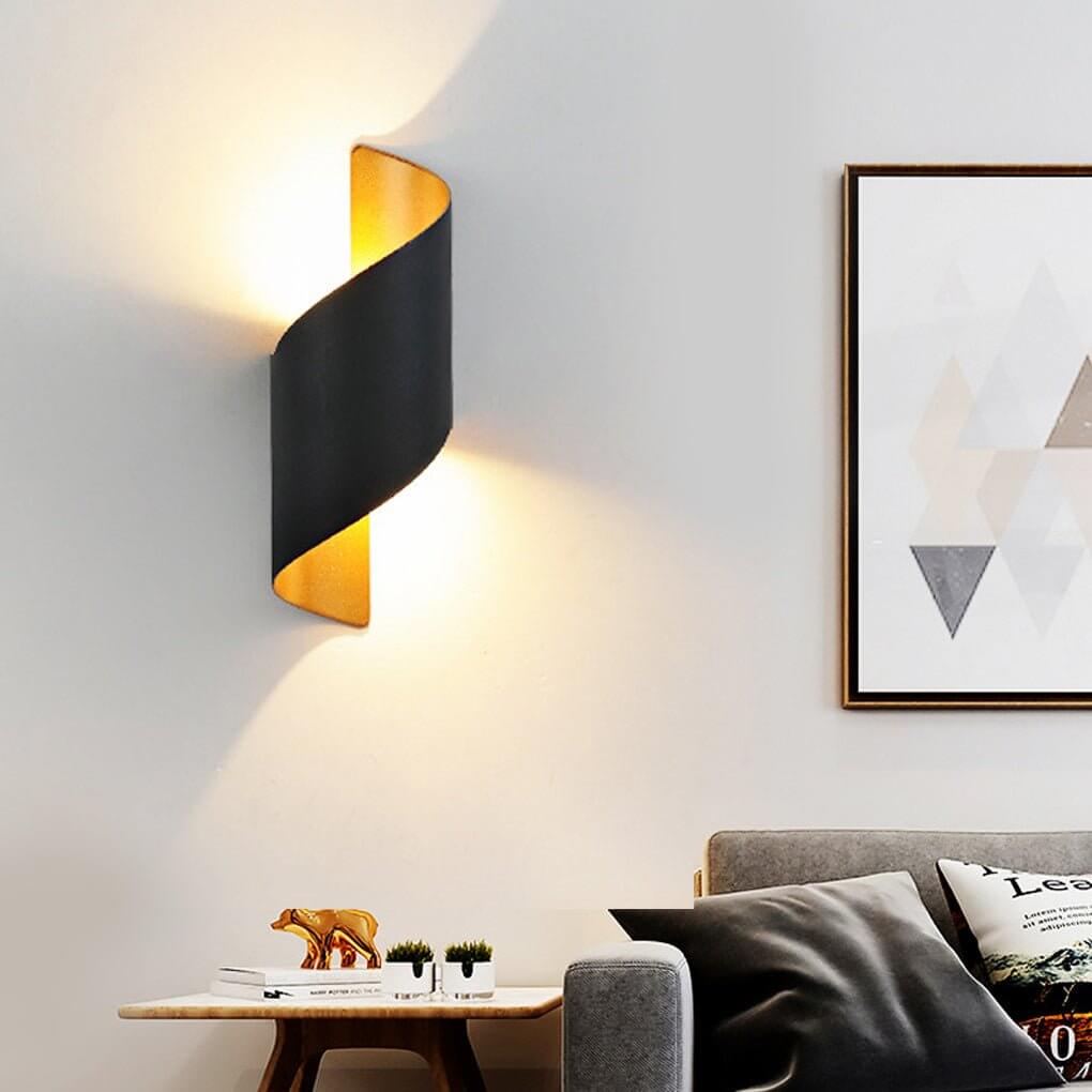 Contemporary Dual-Sided LED Spiral Wall Light, Waterproof for Bathroom