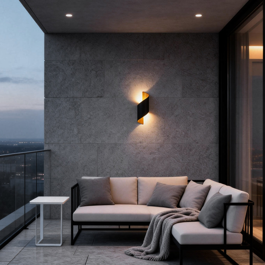 Contemporary Dual-Sided LED Spiral Wall Light, Waterproof for Bathroom