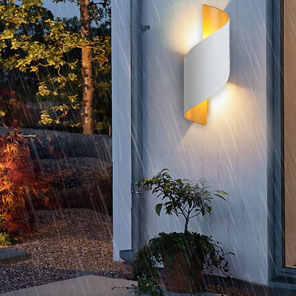 Contemporary Dual-Sided LED Spiral Wall Light, Waterproof for Bathroom
