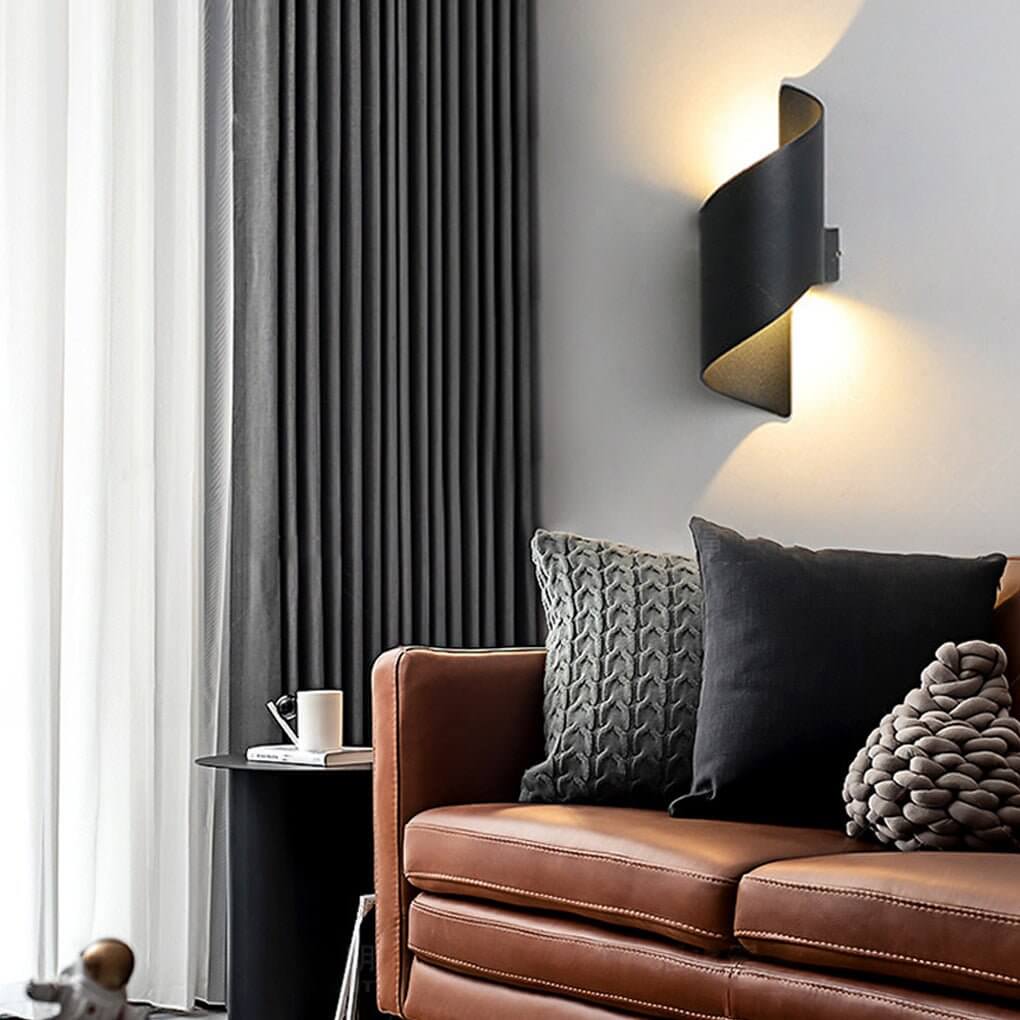 Contemporary Dual-Sided LED Spiral Wall Light, Waterproof for Bathroom