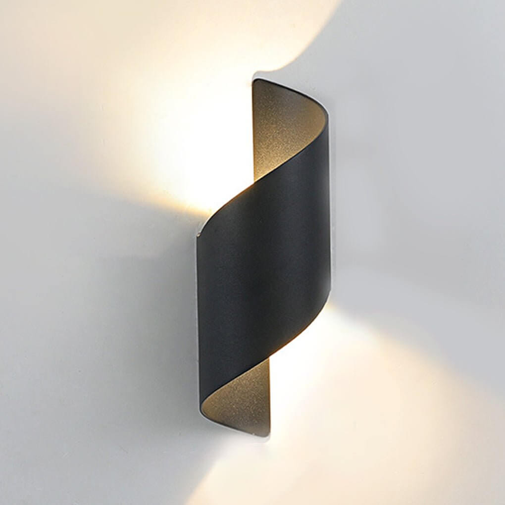 Contemporary Dual-Sided LED Spiral Wall Light, Waterproof for Bathroom