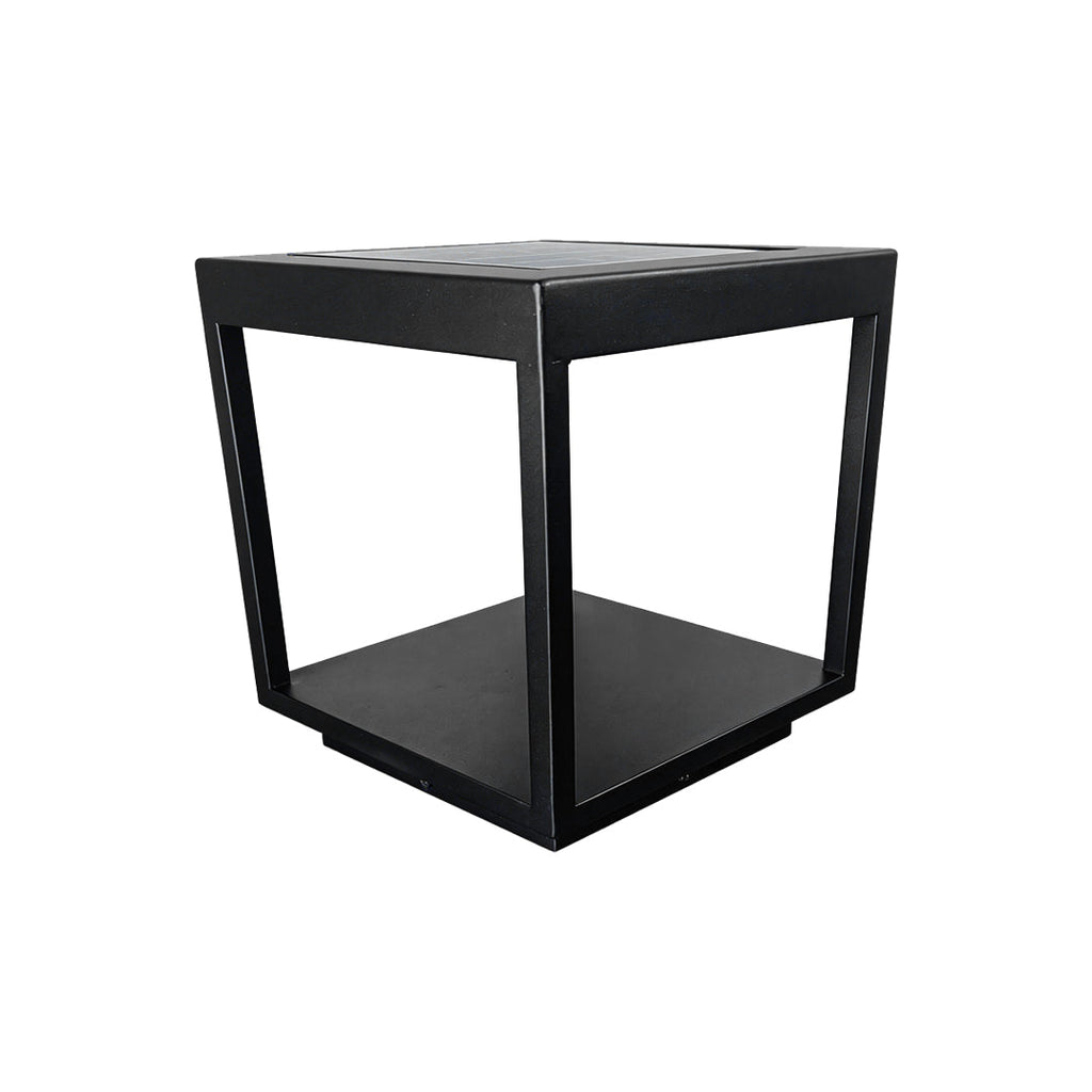 Modern Open-Frame Square Concrete LED Pillar Light for Outdoor Spaces
