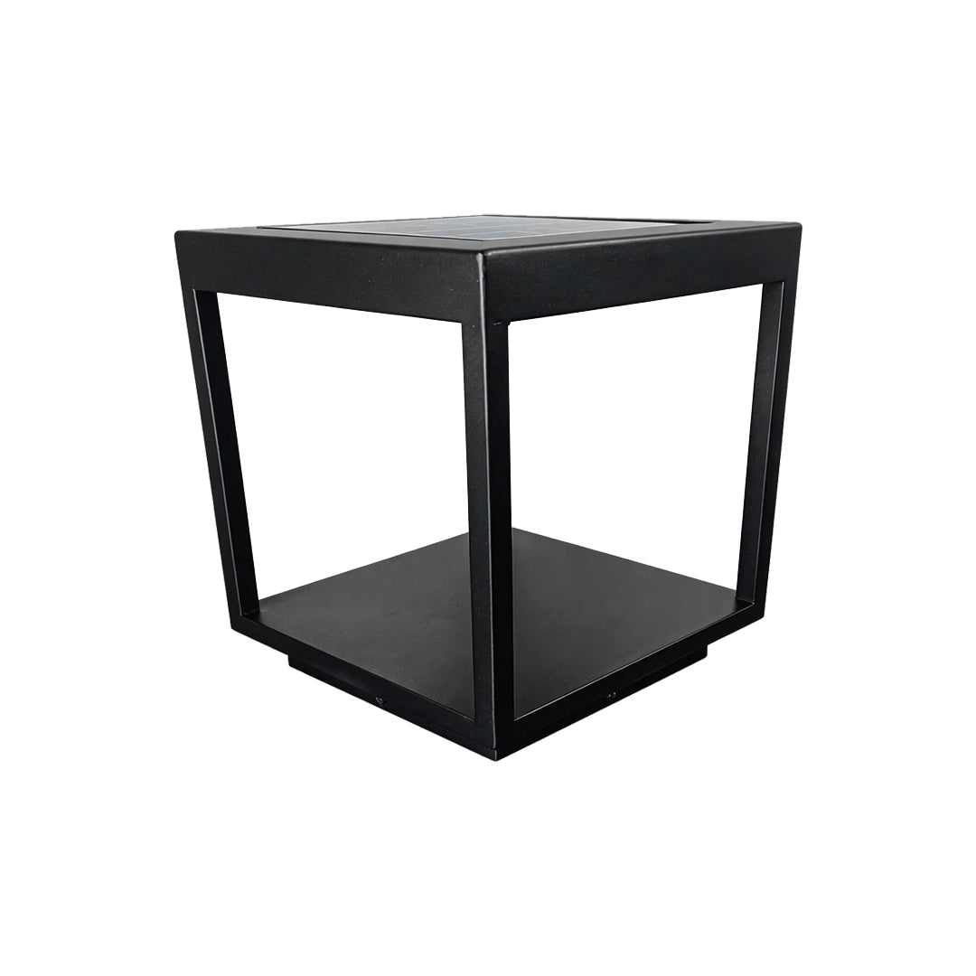 Modern Open-Frame Square Concrete LED Pillar Light for Outdoor Spaces