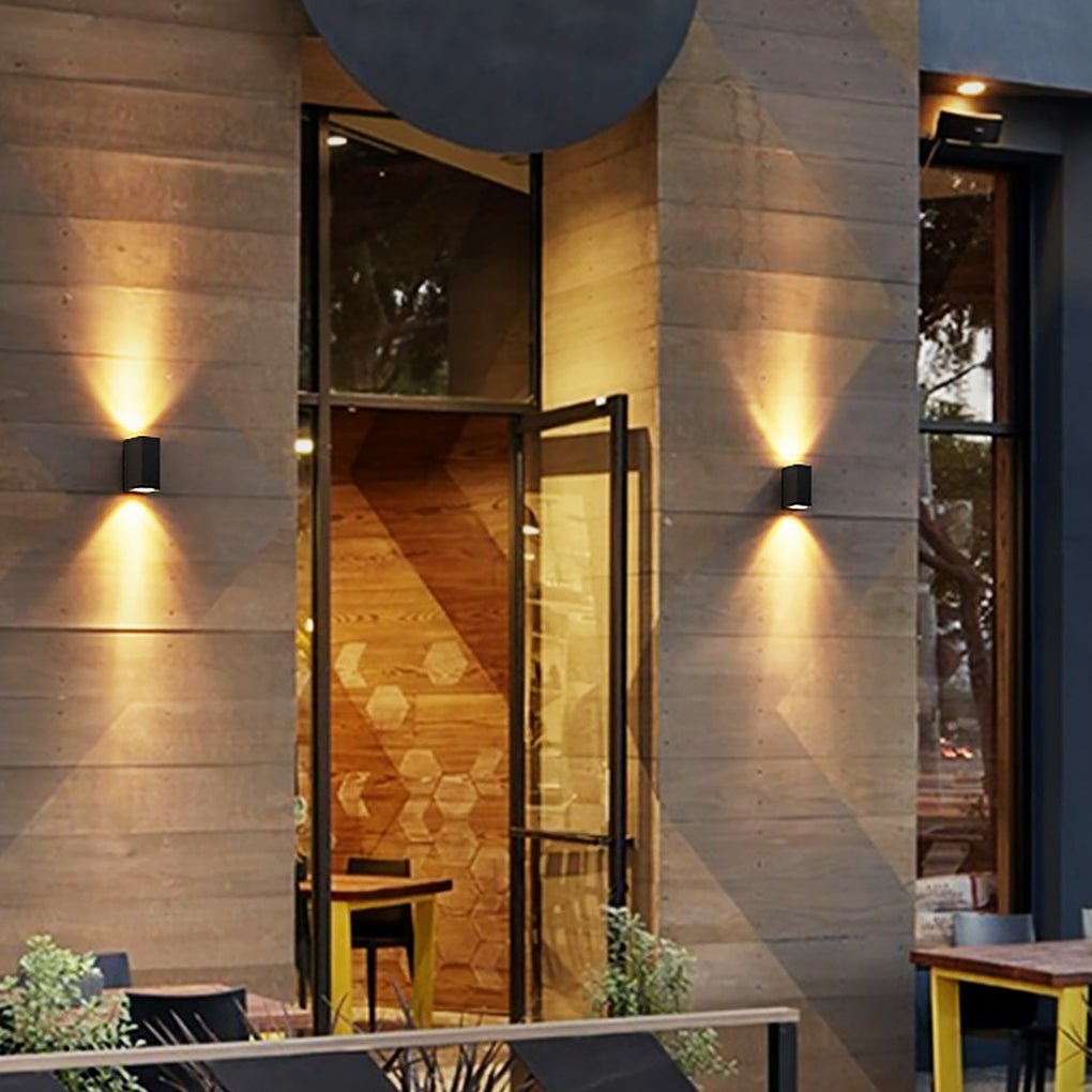 Rectangular Outdoor Waterproof Wall Lights - Modern Black Fixture for Patios