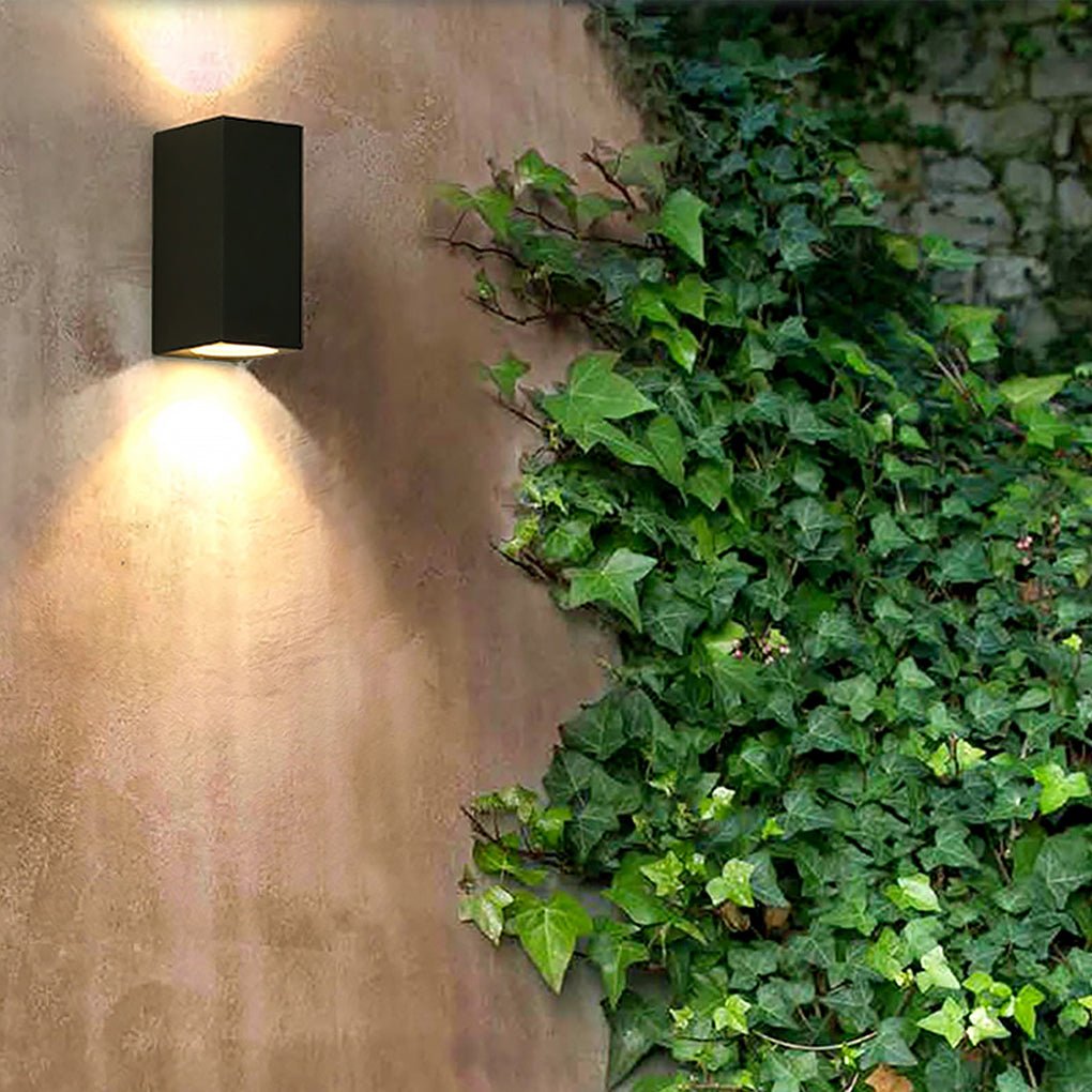 Rectangular Outdoor Waterproof Wall Lights - Modern Black Fixture for Patios