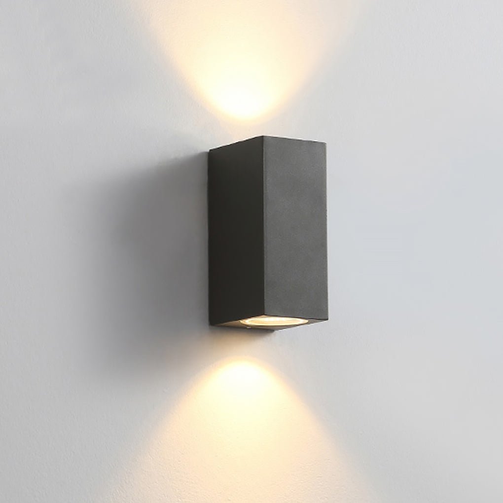 Rectangular Outdoor Waterproof Wall Lights - Modern Black Fixture for Patios