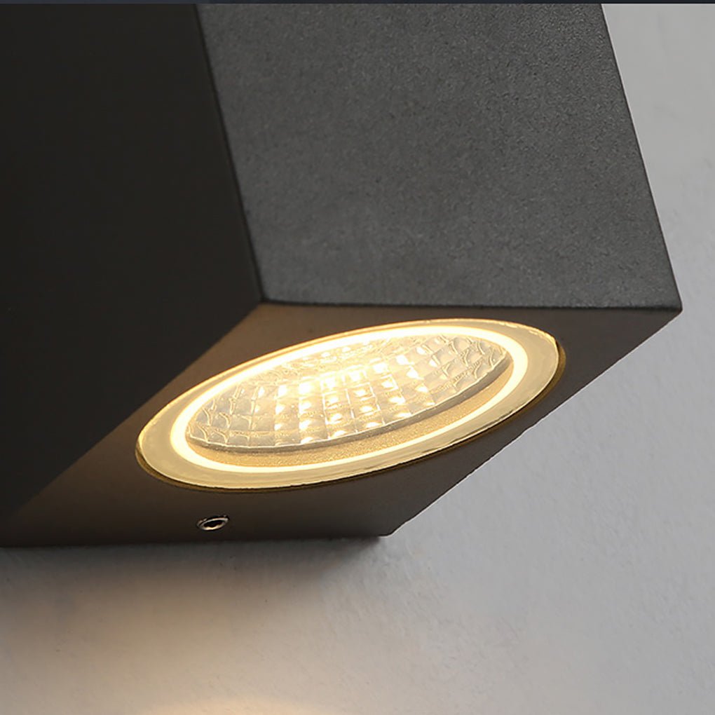 Rectangular Outdoor Waterproof Wall Lights - Modern Black Fixture for Patios