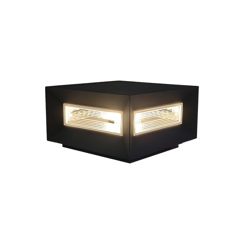 Modern White Square LED Solar Pillar Lights for Outdoor Fence Decor