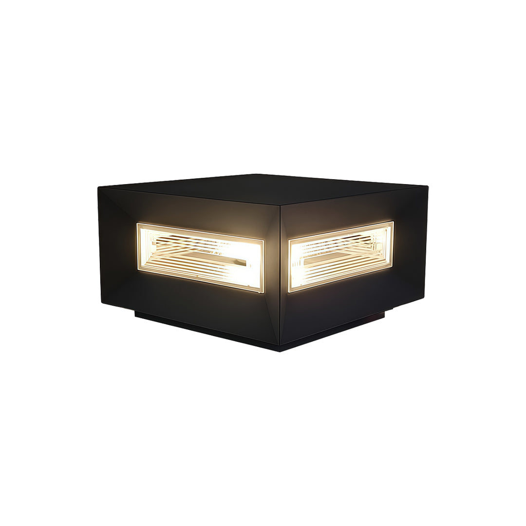 Modern White Square LED Solar Pillar Lights for Outdoor Fence Decor
