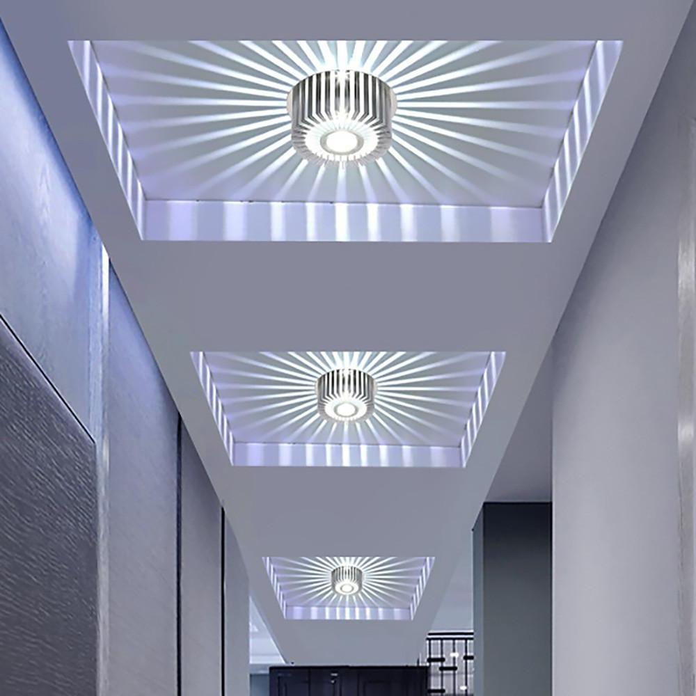 Contemporary Gold Metal Sunburst LED Ceiling Light for Living Room