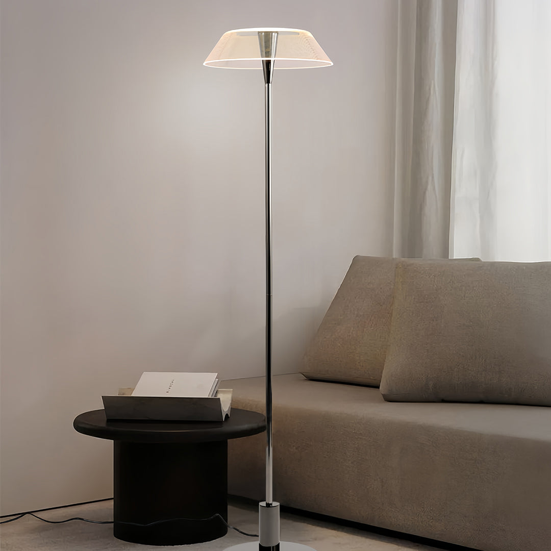 Minimalist Slimline Black Metal Floor Lamp for Modern Living Room Decor