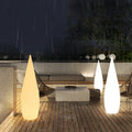 Contemporary Black Teardrop LED Outdoor Floor Lamp for Garden Pathway