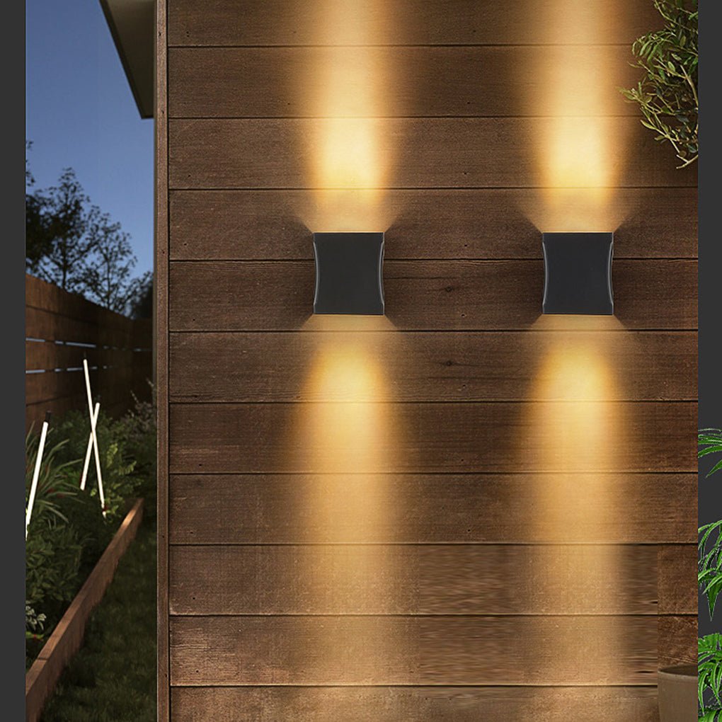 Modern Black LED Wall Sconce - Up and Down Outdoor Light Fixture