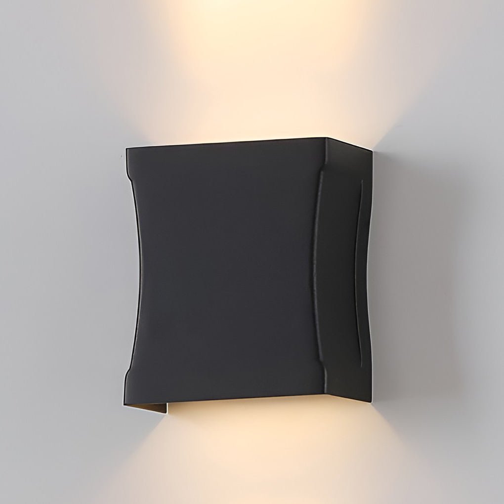 Modern Black LED Wall Sconce - Up and Down Outdoor Light Fixture