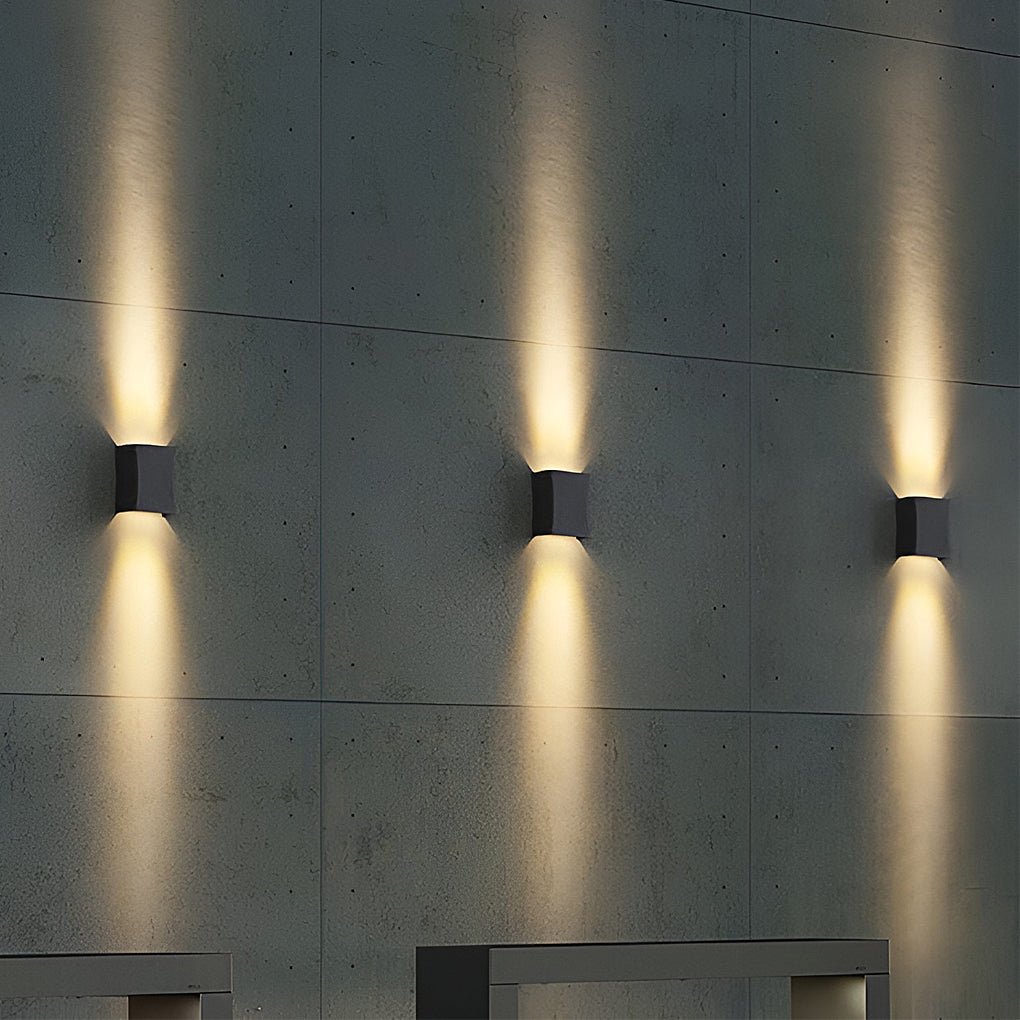 Modern Black LED Wall Sconce - Up and Down Outdoor Light Fixture