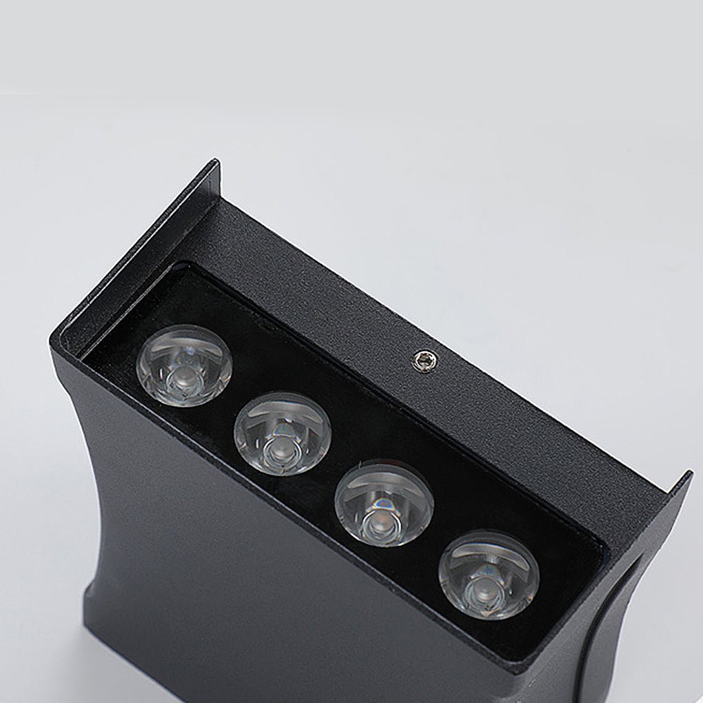 Modern Black LED Wall Sconce - Up and Down Outdoor Light Fixture
