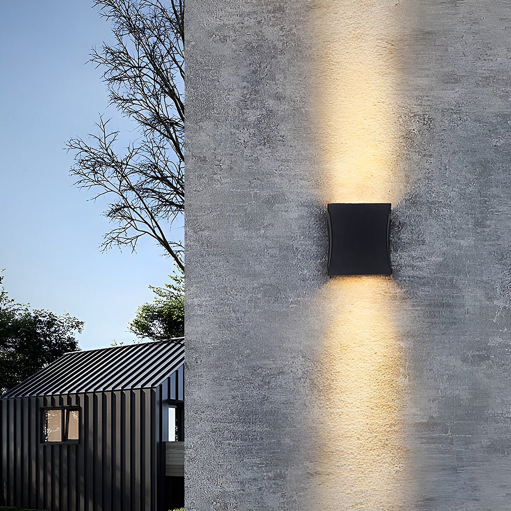 Modern Black LED Wall Sconce - Up and Down Outdoor Light Fixture