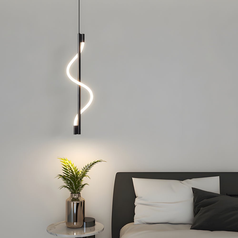 Contemporary White Spiral Rope LED Pendant Light for Dining Room Decor